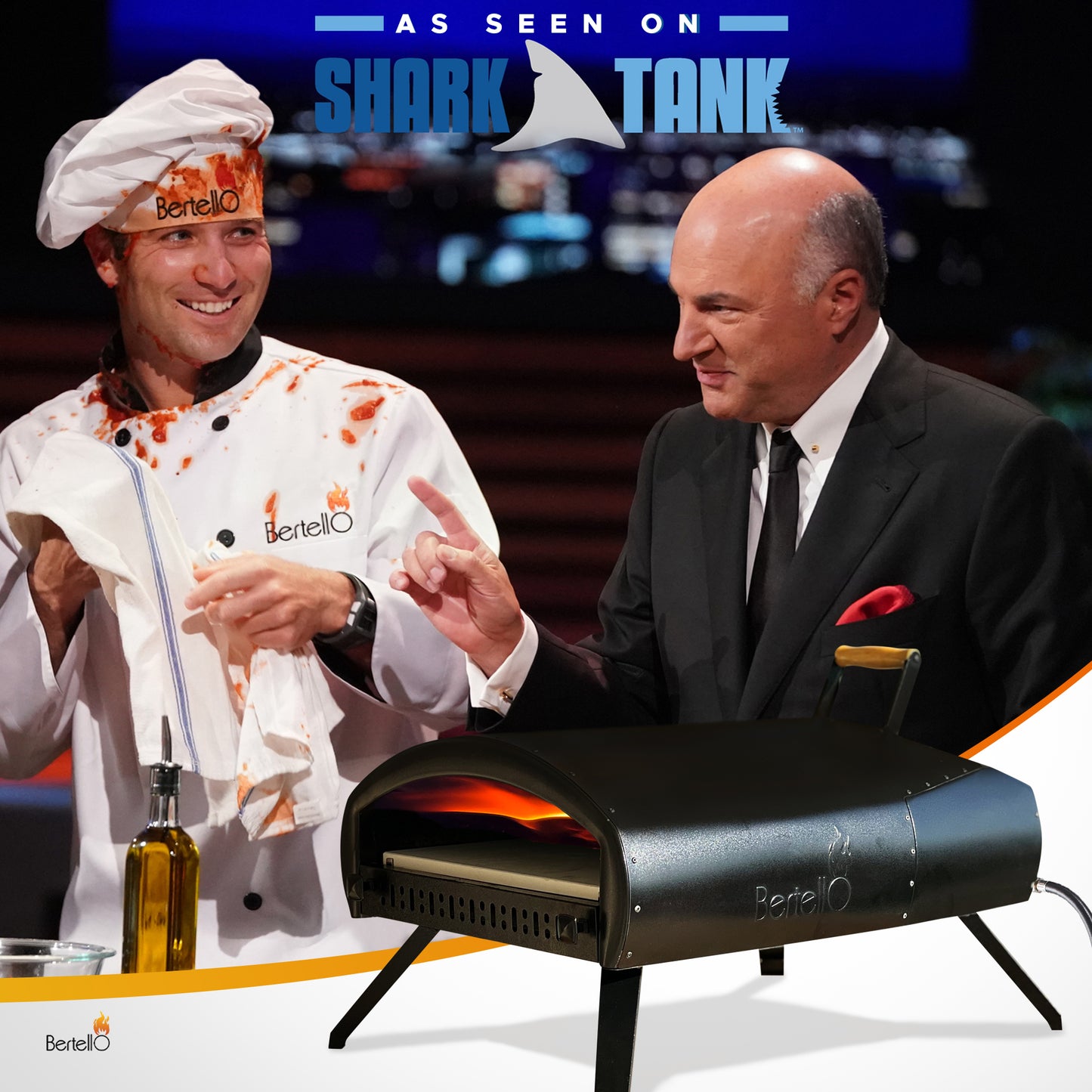 Bertello Grande 16" Outdoor Pizza Oven - Gas & Wood Fired Simultaneously - Outdoor Pizza Oven AS SEEN ON SHARK TANK - PATENTED