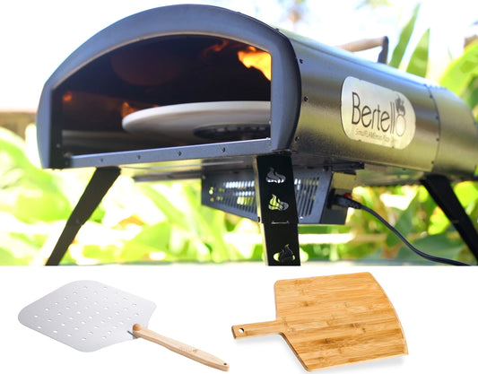 PRE-ORDER Limited time SALE! - Bertello SimulFIRE 16" Rotating Outdoor Pizza Oven - Backyard Bundle (Est. Shipping April 2026)