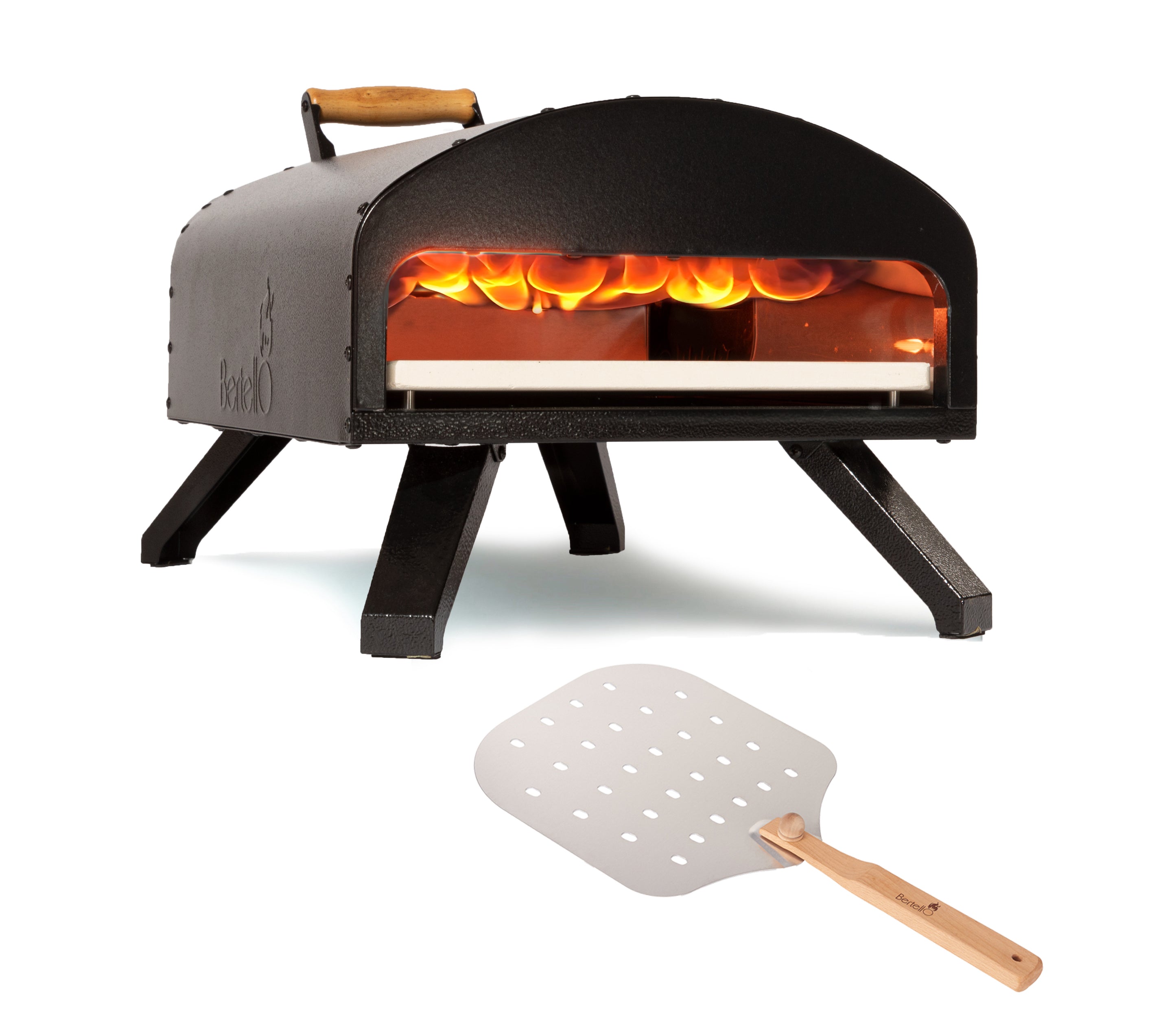 Bertello Outdoor Pizza Oven + Pizza Peel Combo Bertello Wood Fire