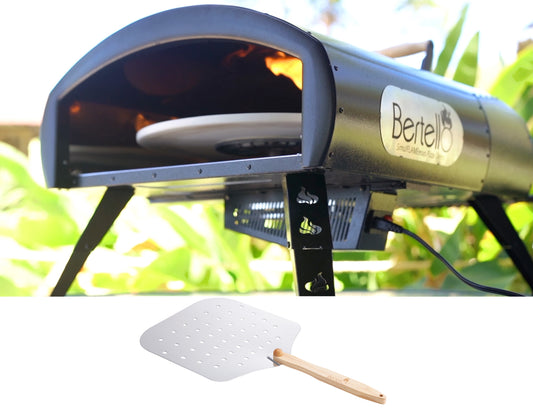 Bertello SimulFIRE 16" Rotating Outdoor Pizza Oven + Pizza Peel Bundle