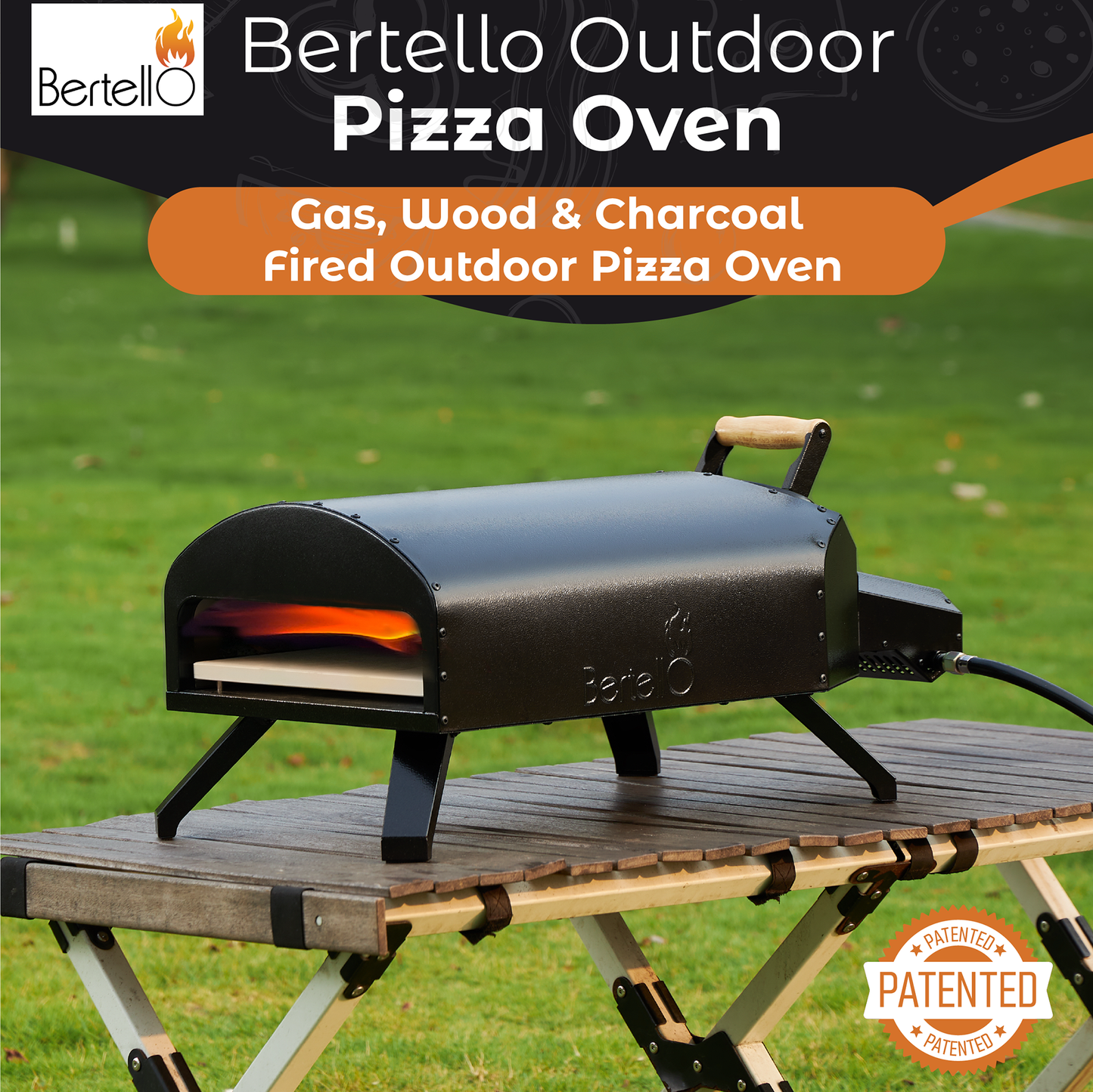 Bertello 12" SimulFIRE Outdoor Pizza Oven - Everything Bundle