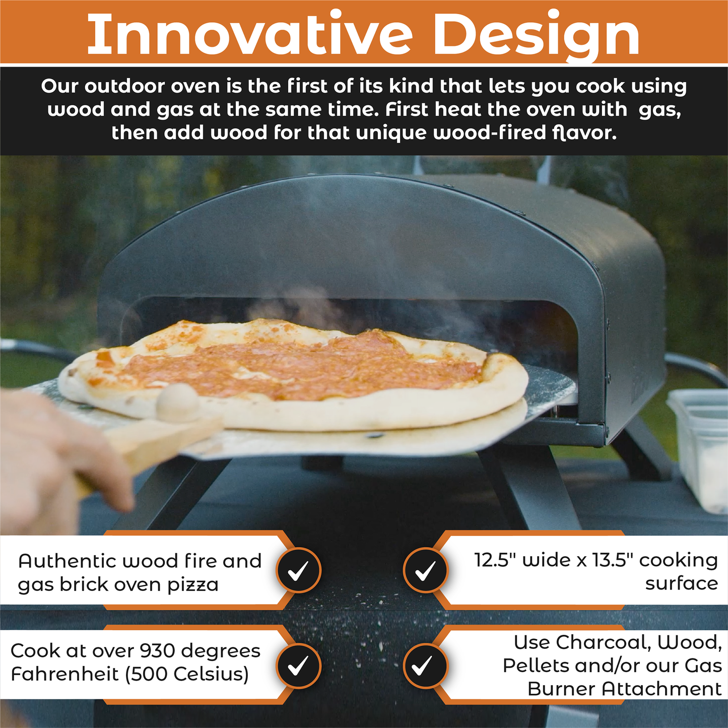 Bertello 12" SimulFIRE Outdoor Pizza Oven - Everything Bundle