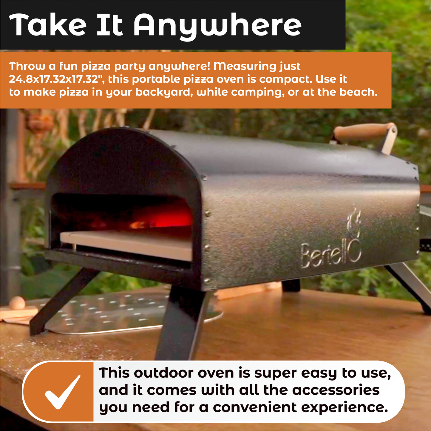 Bertello 12" SimulFIRE Outdoor Pizza Oven - Everything Bundle