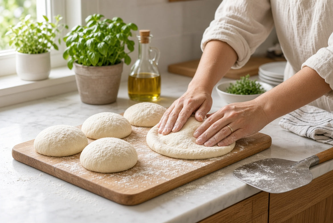 Bertello Non-Stick Pizza Dough Balls - 16 Pizzas (Includes 8 Dough Balls, 16oz each. 1 ball makes two 12" pizzas)
