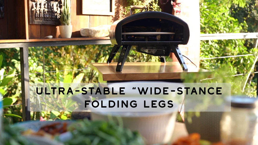 Ultra-stable “wide stance” folding legs