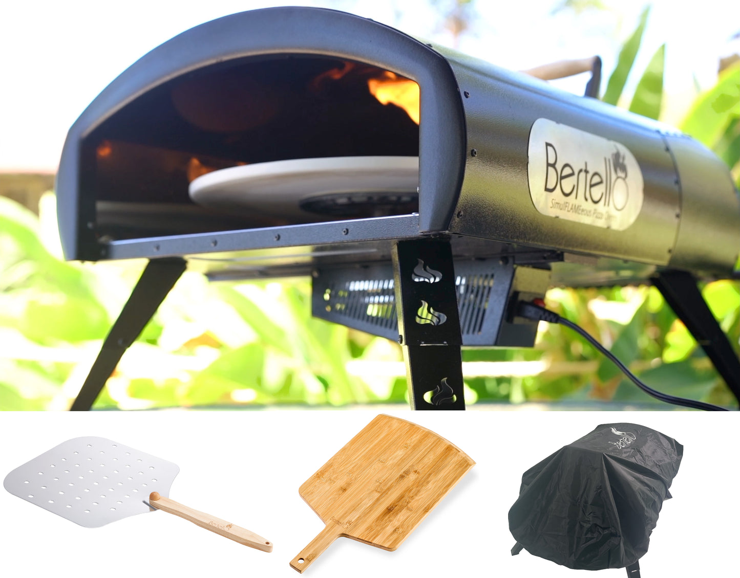 Bertello SimulFIRE 16" Rotating Outdoor Pizza Oven - Pro Bundle