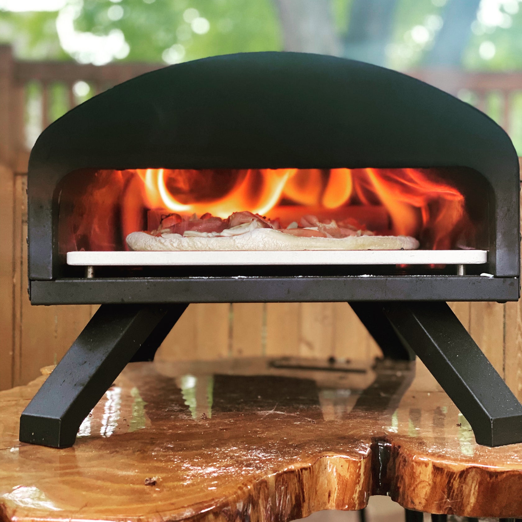 Bertello Outdoor Pizza Oven + Pizza Peel Combo Bertello Wood Fire